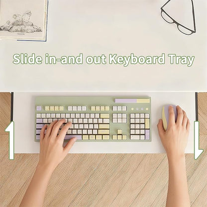 ALISENED 30 Inch Computer Desk, with Keyboard Tray & Monitor Stand | Compact Desk for Space-Saving, Ergonomic Study Desk with Storage Shelves for Writing, Gaming, Working, White