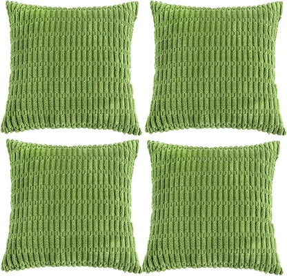 Fancy Homi 4 Packs Decorative Throw Pillow Covers for Living Room Couch Bed, Modern Farmhouse Boho Home Décor Accent Cushion Case, 24" x 24", Lime Green