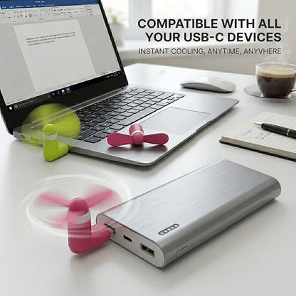 6Pack Type USB C Tiny Portable Phone Fan, Compatible with Apple iPhone 16/16p/16promax 15/15 Pro /15 Pro Max, Compatible with Samsung Galaxy S24 / S23 / 23 Ultra/ 24 Ultra/25 Ultra