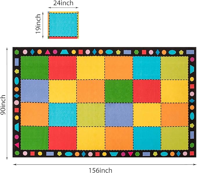 Booooom Jackson Classroom Rug, Large ClassroomSeating Rug 7'5"x13'Classroom Carpet with Non-Slip Backing, Elementary Classroom Area Rug Preschool Rug
