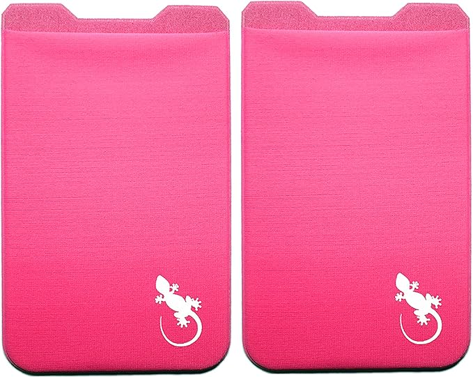 Phone Wallet - Adhesive Card Holder - Cell Phone Pouch - Stick on Lycra Pocket by Gecko - Carry Credit Cards and Cash