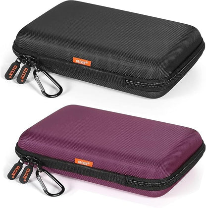 Shockproof Hard Shell Carrying Case, 2 Colors | Larger Capacity Storage Pouch, For GPS, External Hard Drive, Power Bank, Charger, Cable