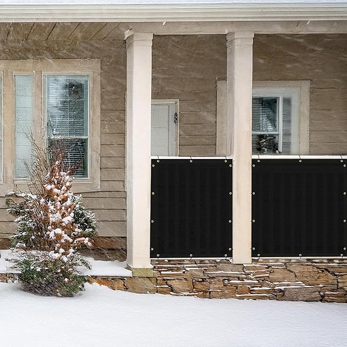 UPGRADE Privacy Fence Screen 4'x77' Black Outdoor 90% Visibility Blockage 170 GSM Mesh Shade Cover Panels for Backyard,Balcony,Home Decoration with Zip Ties,Customized Avaliable