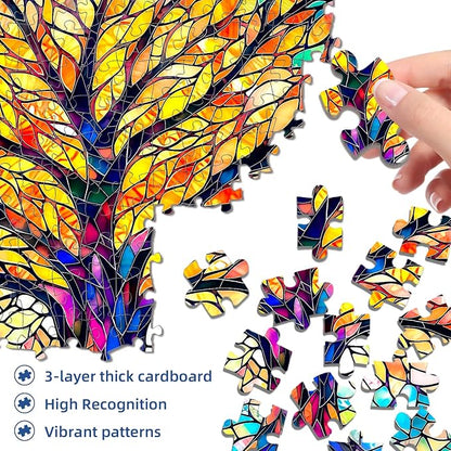 Tree of Life Mosaic Puzzles for Adults 1000 Pieces,Challenging Jigsaw Puzzles for Adults 1000 Pieces,Hard Difficult Impossible Puzzle for Family Game Night,Puzzle with Letters on Back Games
