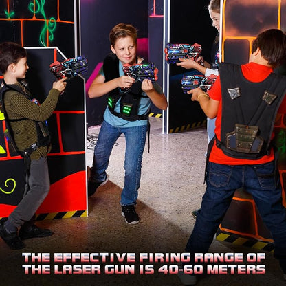 Laser Tag Guns Set of 4 Laser Tag Guns with Digital LED Score Display Vests,Gifts for Teens and Adults Boys & Girls,Adults and Family Fun,Gift for Kids Ages 8 9 10 11 12+Year Old Boy