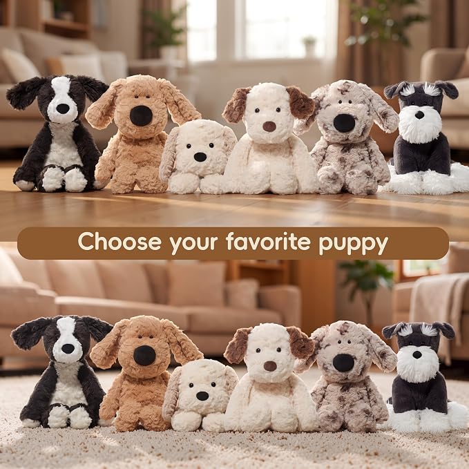 Cartoon Style Dog Stuffed Animals Soft and Premium Puppy Plush Toy Gift for Babies, Kids, Adults, Great for Christmas, Easter, Birthdays & as a Friendly Companion for Real Pets,11.8''