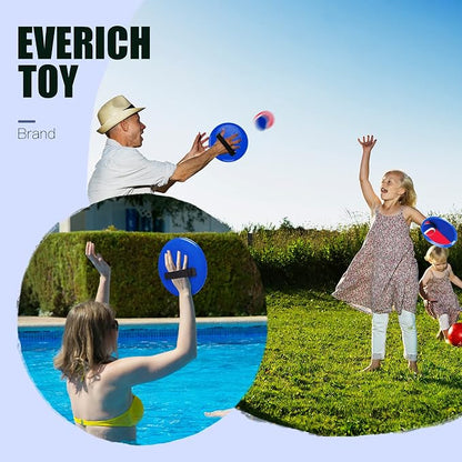 Toss and Catch Ball Game Set, Upgraded Sticky Paddle Ball Set for Kids & Toddlers, Sturdy & Water-Resistant Outdoor Backyard Beach Pool Toy, Birthday Gift for Boys Girls Ages 3-12