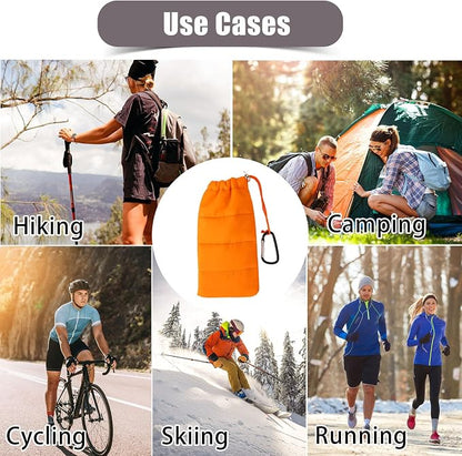 Lyreh Thermal Phone Case with Carabiner, Universal Cellphone Pouch to Prevent Freezing and Overheating, Insulated Warm Phone Cover Bags Extend Battery Life for Outdoor Sports Lovers Gifts (Orange)
