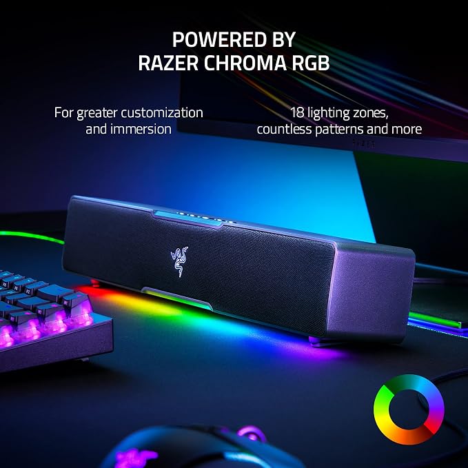 Razer Leviathan V2 X PC Soundbar with Full-Range Drivers-Compact Design-Chroma RGB-USB Type C Power and Audio Delivery-Bluetooth 5.0-for PC,Laptop,Smartphones,Tablets&Nintendo Switch,(Pack of 4)