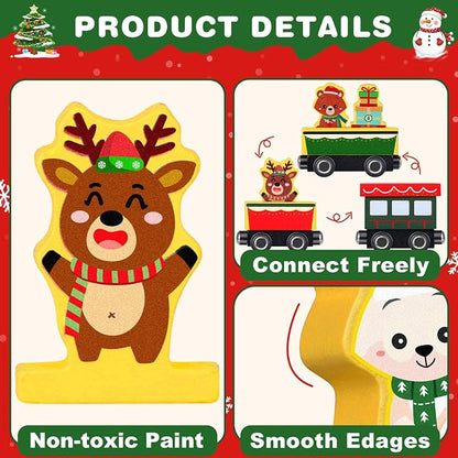 Toddler Advent Calendar 2025-24 Days Magnetic Wooden Animal Train Set Christmas Advent Calendar 2025 for Kids, Countdown Calendar Gifts Montessori Train Stocking Stuffer for Toddlers, Boys and Girls