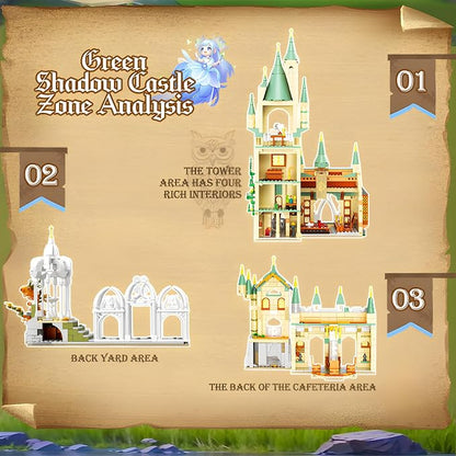 HJPLPXH Magic Medieval Castle Architecture Building Block Sets, Creative Ideals Gifts for Adults (1555PCS)