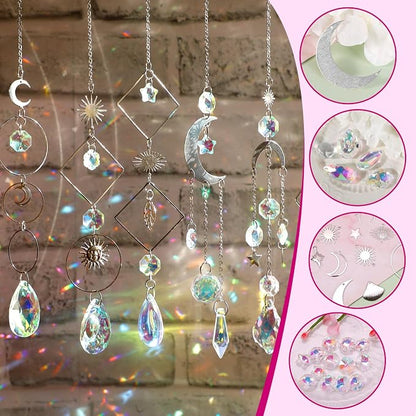 228pcs Sun Catcher Kits for Adults, DIY Arts and Crafts for Women Prism Crystal Suncatchers Indoor Window Hanging Ornaments Decor for Home Gifts for Mother Wife Daughter