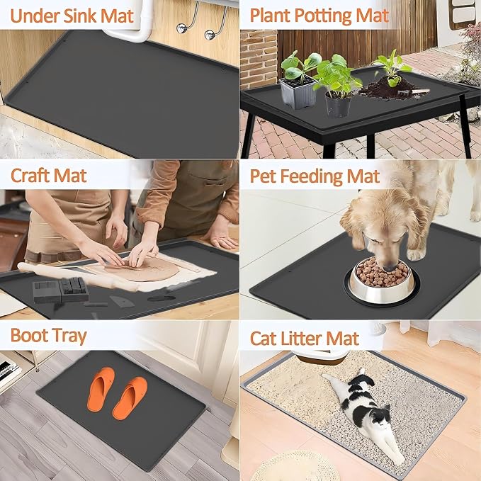 Coffee Mat, Bar Mat for Kitchen Counter, 16"x24" Kitchen Coffee Bar Pad, Anti-Slip, Heat Resistant Pad for Espresso Machines, Dinner Plates, Ice Cream Machines, Espresso Accessory