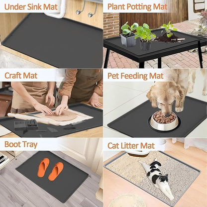Coffee Mat, Bar Mat for Kitchen Counter, 16"x24" Kitchen Coffee Bar Pad, Anti-Slip, Heat Resistant Pad for Espresso Machines, Dinner Plates, Ice Cream Machines, Espresso Accessory