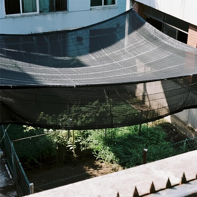 winemana 20x48 FT Black Shade Cloth, 70% UV Resistant Mesh Tarp with Reinforced Grommets, Breathable Sun Shade Net for Garden, Greenhouse, Patio Plants and Animal Coop Cover