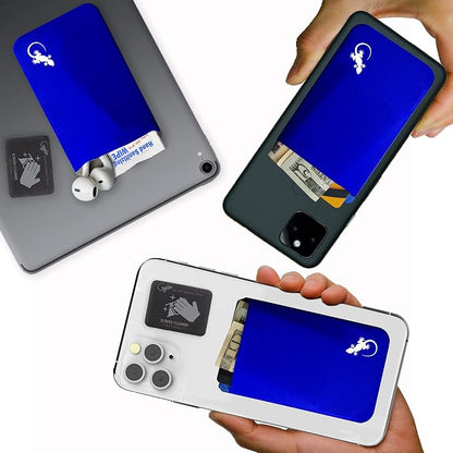 Phone Wallet - Adhesive Card Holder - Cell Phone Pouch - Stick on Lycra Pocket by Gecko - Carry Credit Cards and Cash
