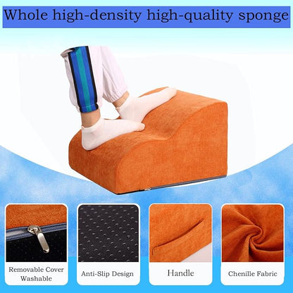Foot Rest for Under Desk at Work.Multifunctional 3-Tier Foot Stool,with Washable Footrest.for Under Desk,Office Chair Gaming Chair & Sofa,Leg Elevation Pillow,Supports Posture (Orange)