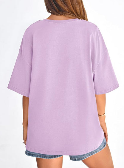 PRETTYGARDEN Womens 2026 Spring Going Out Tops Casual Short Sleeve Crewneck Loose Fit Basic Oversized T Shirts Summer Outfits