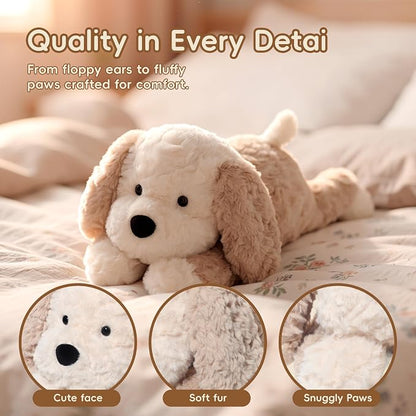 Stuffed Animals Dog Plush Toys Maltese Dog 16.5 inches Soft and Premium Puppy Plush Toy Gift for for Babies Children Adults, Beige/Grey