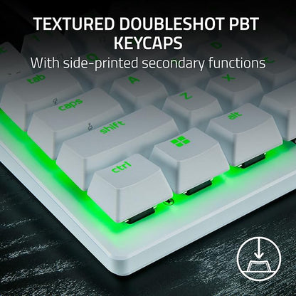 Razer Huntsman V3 Pro Mini 60% Esports Gaming Keyboard, White | Analog Optical Switches, Razer Snap Tap, Rapid Trigger, Adjustable Actuation, Dual-Purpose Mod Keys, Doubleshot PBT Keycaps
