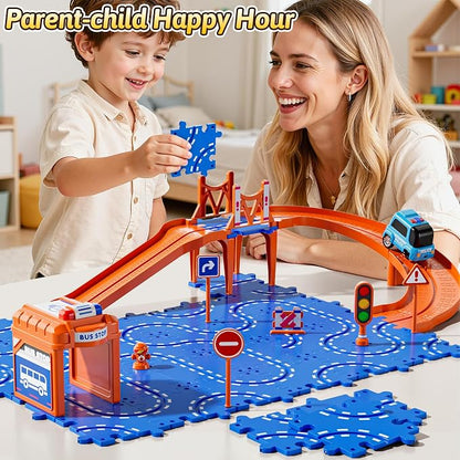 Floor Puzzles Race Track Cars Toys for Boys & Girls Age 3-5 4-7 | Birthday Gifts for 3 4 5 6 7 8 Year Old Kids