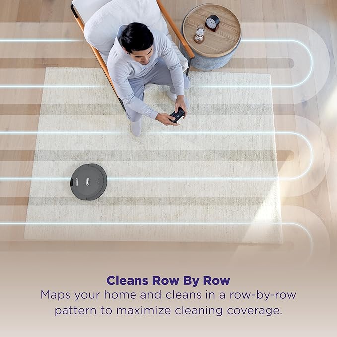 Shark Navigator Robot Vacuum, SmartPath Navigation, Steel Grey, RV2110 | SmartPath Navigation, up to 50% More Suction, Detects & Avoids Objects, Anti-Hair Wrap, Wi-Fi, Carpets & Hard Floors