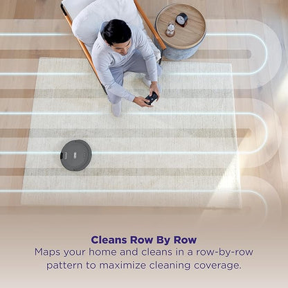 Shark Navigator Robot Vacuum, SmartPath Navigation, Steel Grey, RV2110 | SmartPath Navigation, up to 50% More Suction, Detects & Avoids Objects, Anti-Hair Wrap, Wi-Fi, Carpets & Hard Floors