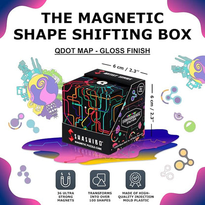Shashibo Sensory Fidget Toy for Adults & Kids, Stress Relief Fidget Toy for Adults, Teens & Kids, Cool Fidget Toys for Desk, Classroom Must Have, Sensory Shape Shifting Cube, 100+ Possible Shapes