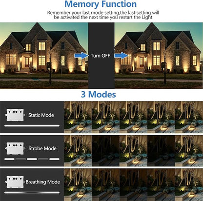 MEIHUA Solar Spot Lights Outdoor, 6 in 1 Solar Landscape Spotlights 2700K Warm White, 3 Lighting Modes & 3 Brightness, IP66 Waterproof Spotlights Outdoor Garden for Pathway Driveway Yard Tree