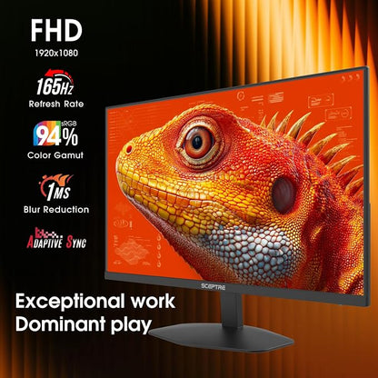 New! Sceptre 24-inch Prime Gaming Monitor DisplayPort x2 165Hz HDMI x2 165Hz Build-in Speakers, Machine Black 2027 (E248B-FW165T Series)