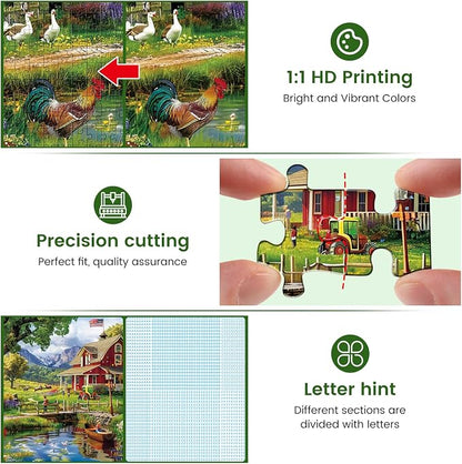 1000 Piece Puzzle for Adults - Country Clubhouse Puzzle for Adults Children - Recycled Paper Jigsaw Puzzle 1000 Pieces - Fun and Challenging Family Game Great Gift Idea, 28 * 20 in