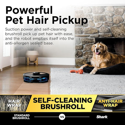 SharkMatrix Plus 2-in-1 Robot Vacuum & Mop, Black/Brass, AV2610WA | Sonic Mopping, Matrix Clean, CleanEdge, HEPA 60-Day Self-Empty Base, 360° LiDAR Mapping, Self-Cleaning Brushroll, Wi-Fi