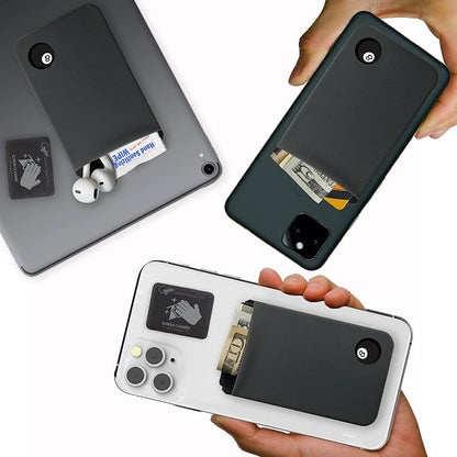 Phone Wallet - Adhesive Card Holder - Cell Phone Pouch - Stick on Lycra Pocket by Gecko - Carry Credit Cards and Cash