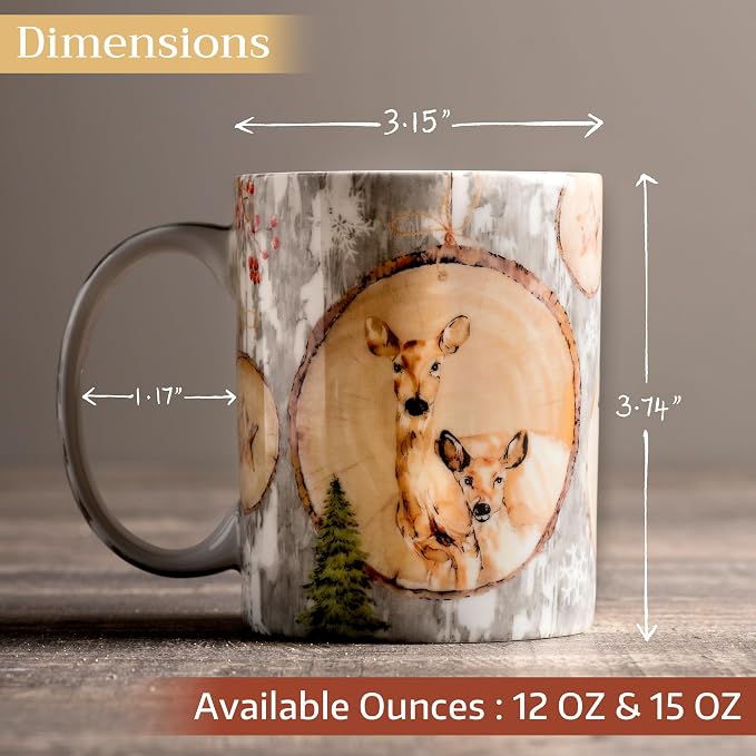 Maison d' Hermine Coffee Mug with Handles Tea Cups (12 Ounce, Pack of 1) | Fine Bone China Coffee Mugs for Hot Beverages Cappuccino Latte Home Restaurant Hotel Spring Summer -Mountain Life - Winteralp