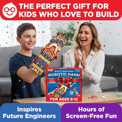 Doctor Jupiter Robotic Hand STEM Kit for Kids Ages 8+ | Birthday Gift Ideas for Boys & Girls | Cyborg Hand, Engineering Kit Toy for 8, 9, 10, 11, 12, 13, 14 Years Olds