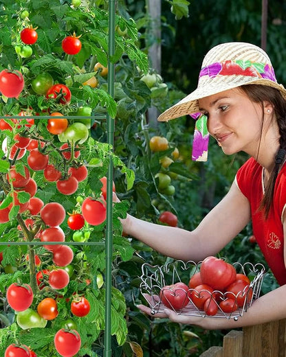 8 Pack Tomato Cages for Garden, 51in*13in Adjustable Tomatoes Plant Stakes Support Cages Trellis, Garden Trellis for Vegetable Flowers Fruits Climbing Plants- 20 Binding Wires Included