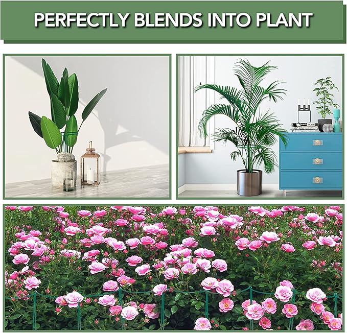 Joyhalo 12 Pack Tall Snake Plant Support Stakes for Indoor Plants 24 Inch, Peony Cages and Supports, Peony Cage with 15 Pcs Twist Ties, Monstera Plant Support for Plants Tomato, Hydrangea, Monstera