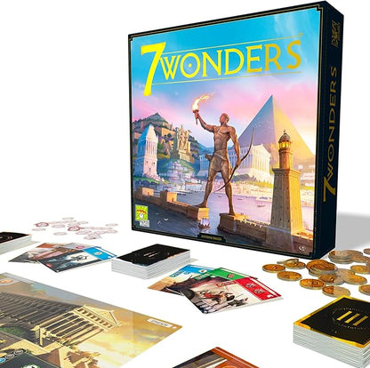 Asmodee 7 Wonders Board Game (New Edition) - Lead Your Civilization to Prosperity, Strategy Game for Kids and Adults, Ages 10+, 3-7 Players, 30 Minute Playtime