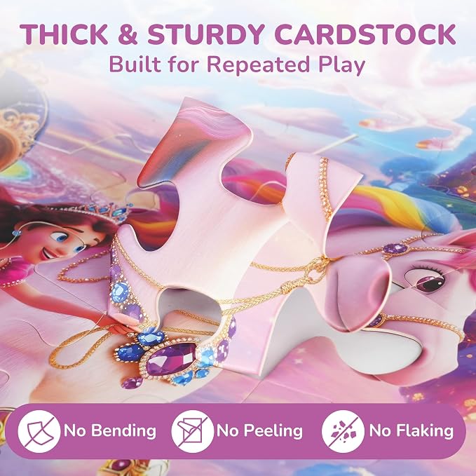 BenBen Floor Puzzles for Kids, 52 Piece Jumbo Mermaid Puzzle for Kids Ages 4-6, Large Jigsaw Puzzle for Toddlers 3-5, Mermaid Toys Birthday Gift for Girls Boys