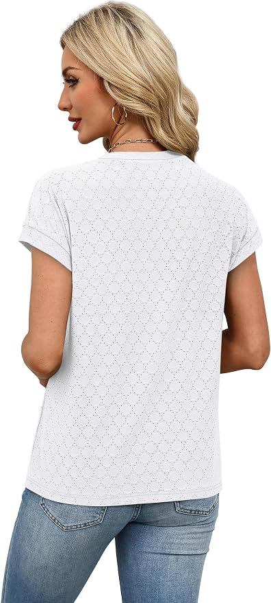 Alaroo Womens Summer Tops Short Sleeve Shirts Crew Neck Tshirt Cute Trendy Tunic Blouses (S-3XL)