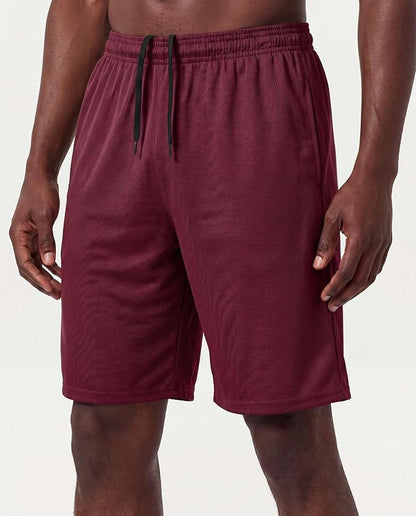 5 Pack Men's Mesh Shorts Athletic Basketball Sports Gym Workout Pockets | Cooling Moisture-Wicking, 9", Long, Quick-Dry, Breathable, Elastic Drawstring Waistband. Running, Exercise, Soccer, Training.