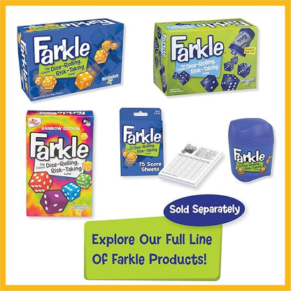 Farkle Classic Dice Game – Kids, Family Games, Travel Game, Adult Games, Board Game, Dice Cup, Summer Toys, Dice Set, , Ages 8+