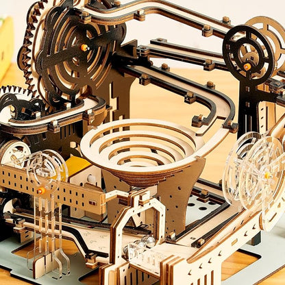 3D Wooden Puzzles Marble Run Set - Mechanical Model Kits with Motor, Brainteaser and Puzzle for Christmas/Birthday,Gifts for Adults and Teens to Build Combination