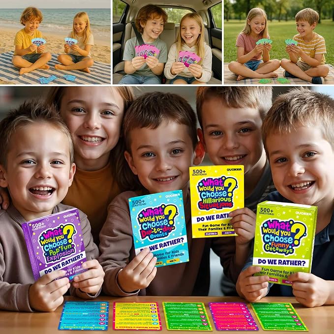QUOKKA Pop Culture Card Game for Teens, Kids, Adults – 500+ Trendy Questions About Music, Movies & Internet Fun | What Would You Choose Challenge | Funny Party & Family Night Game, Travel & Sleepovers