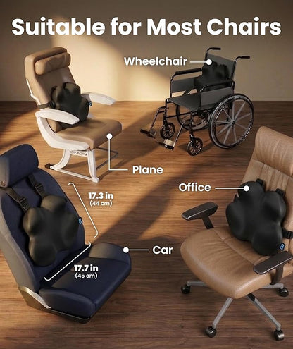 Elevate Series by Everlasting Comfort Lumbar Support Pillow for Office Chair - Memory Foam Back Cushion for Car Seat - Promotes Better Posture, Back Pain Relief - Ideal for Gaming and Desk Chairs