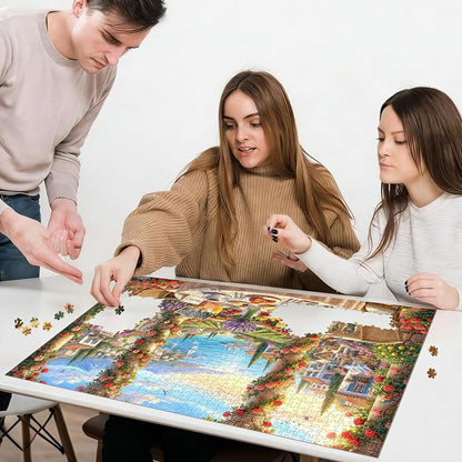 Mediterranean Morning Puzzles for Adults 1000 Pieces,Challenging Jigsaw Puzzles for Adults,Difficult Impossible Puzzle for Family Game Night,Recycled Paper Jigsaw Puzzle,Gifts for Boys Girls