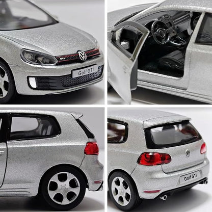 Volkswagen Golf GTI Toy Car 1/36 Model Car Toys Car Metal Collect Car with Pull Back for Boys Children Age 3 + Year Old Festival Gift(Silver)