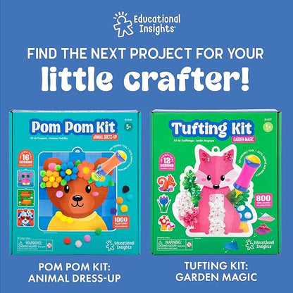 Educational Insights Jumbo Gem Kit - DIY Crafts for Kids Ages 4-8, Mess Free Toddler Arts and Crafts, Diamond Painting Kits for Kids 5-7, Beginner Paint By Gem Art Kits, Sticker Diamond Craft Kit