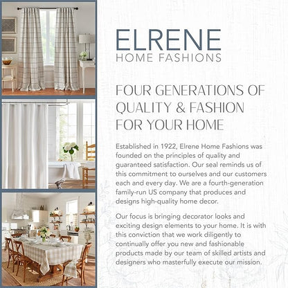 Elrene Home Fashions Highland Stripe Indoor/Outdoor Curtain Panel, 50 inches X 108 inches, Natural