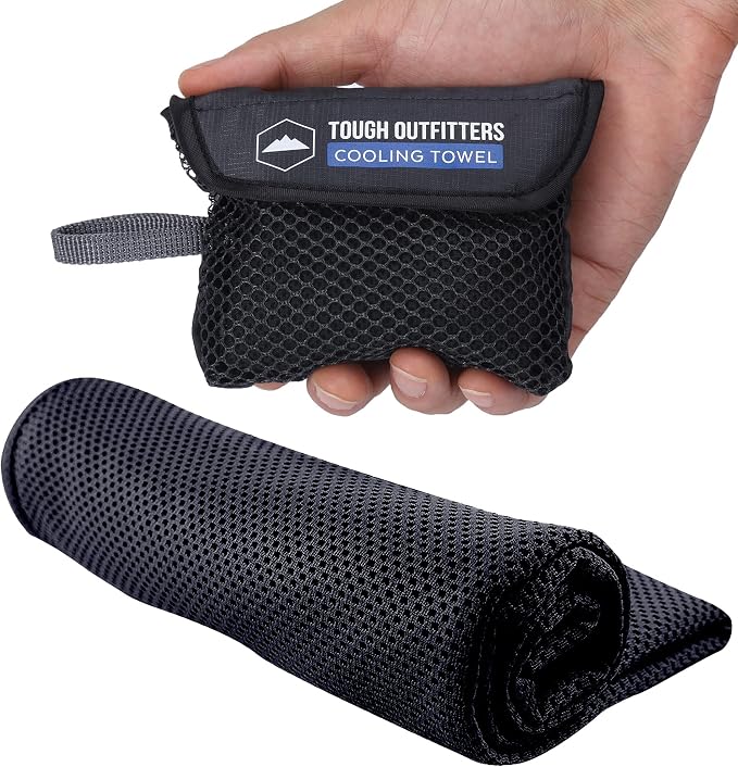 Tough Outdoors Cooling Towels for Neck Face - Neck Cooling Towel for Hot Weather Yoga Sports Golf Sweat - Instant Cold Towel